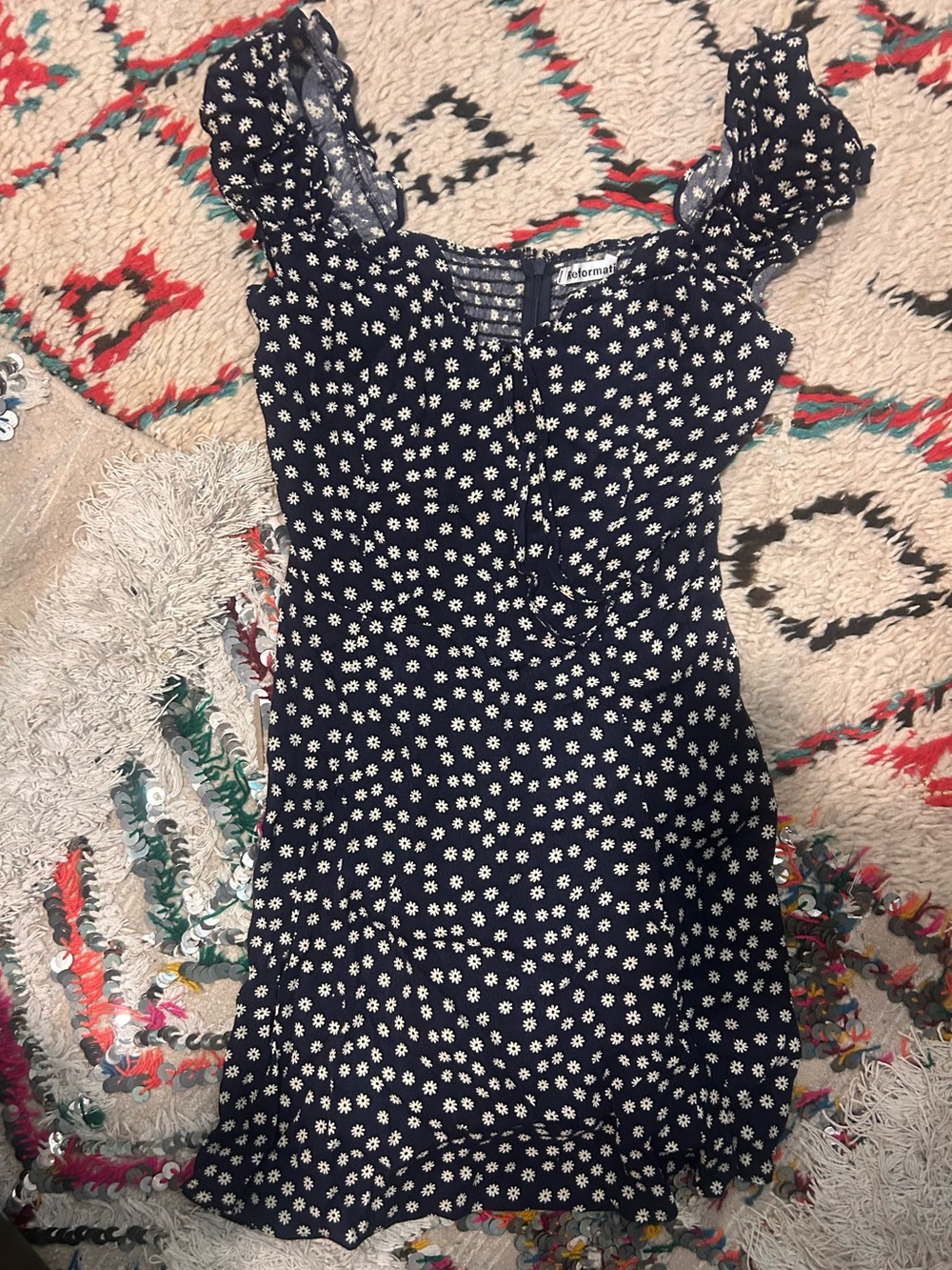 REFORMATION DAISY PRINT MINI DRESS - Picture 2 of 7
